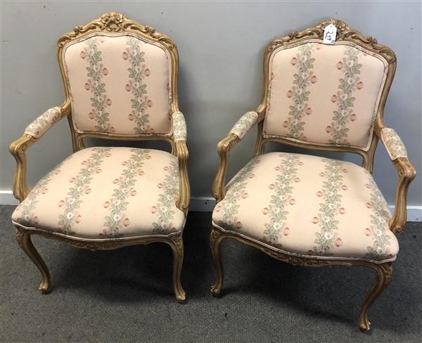 Pr. of French Armchairs 26"w x 40"h (1 of 6)