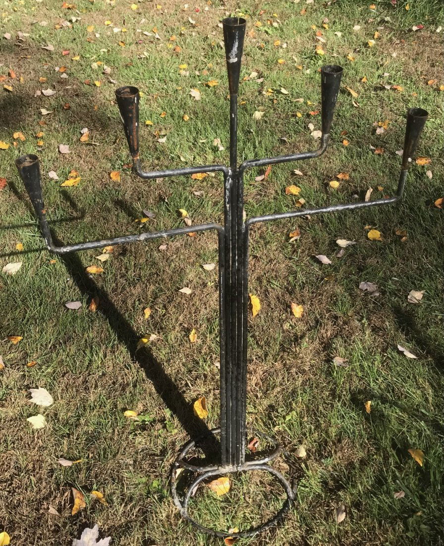 Art Deco Style 5 Light Iron Candelabra (1 of 2)
