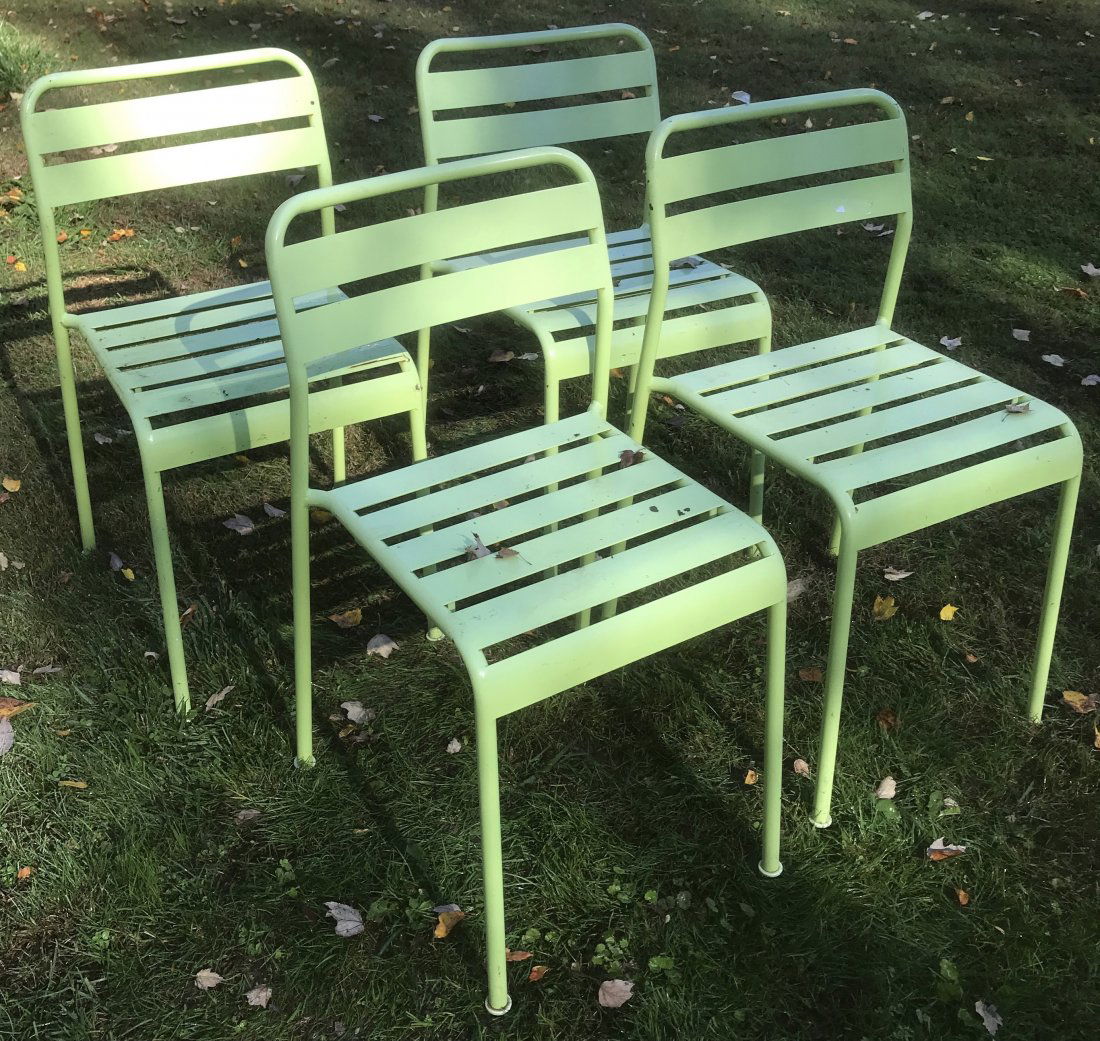 Four Stacking Metal Patio Chairs (1 of 2)