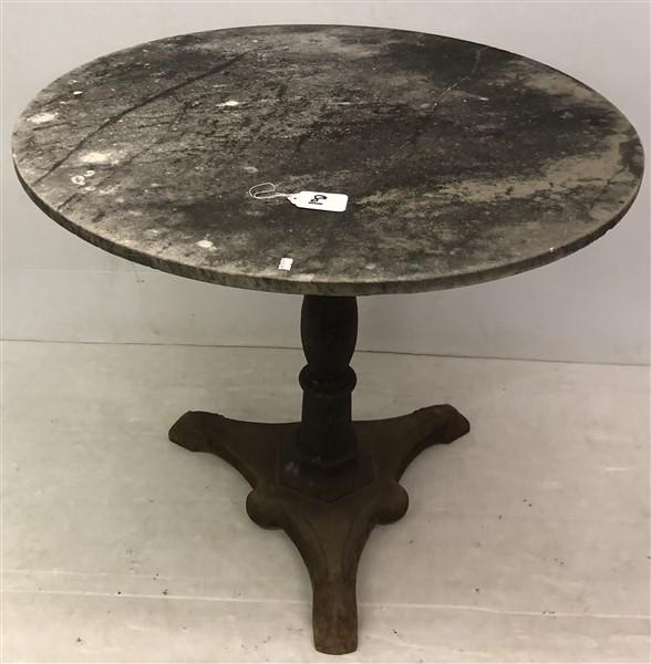Cast Iron Garden Table with 34" Stone Top (1 of 3)