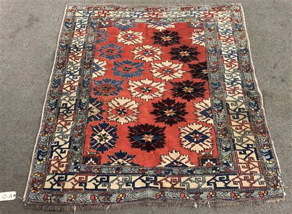 Semi-Antique Hand Made Kazak 5'x5'5": Semi-Antique Hand Made Kazak 5'x5'5"
