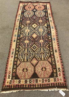 Antique Kilim Long Rug 3'8"x9'2": Antique Kilim Long Rug 3'8"x9'2"
