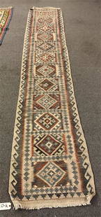Antique Kilim Runner 2'5"x12'0": Antique Kilim Runner 2'5"x12'0"