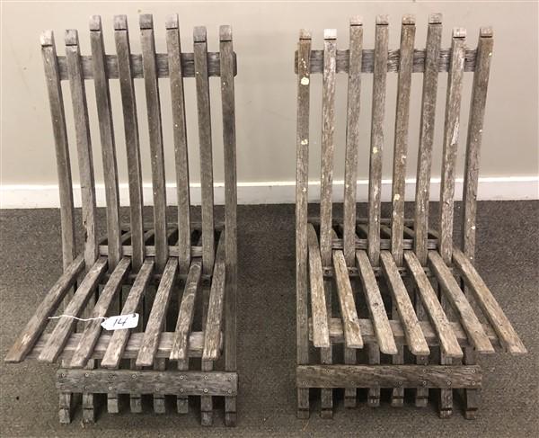 2 Slatted Teak Folding Chairs (1 of 5)