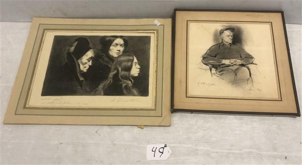 2 Pencil Sgnd. Drawings Harvey Dinnerstein (1 of 8)