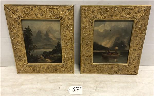 2 Small Continental Framed Paintings o/c 11.5"x13.5" (1 of 7)