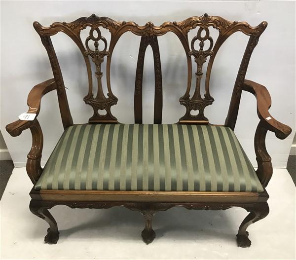 Nice Quality Chippendale Style Bench: Nice Quality Chippendale Style Bench