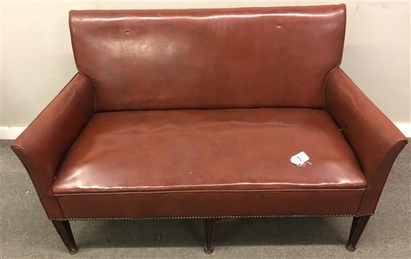 52" Mid Cent. Vinyl Settee (1 of 7)