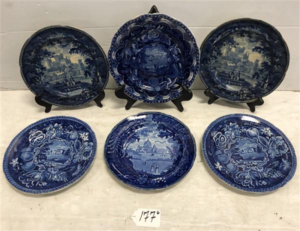 4 Nice Early Blue and White plates (1 of 9)