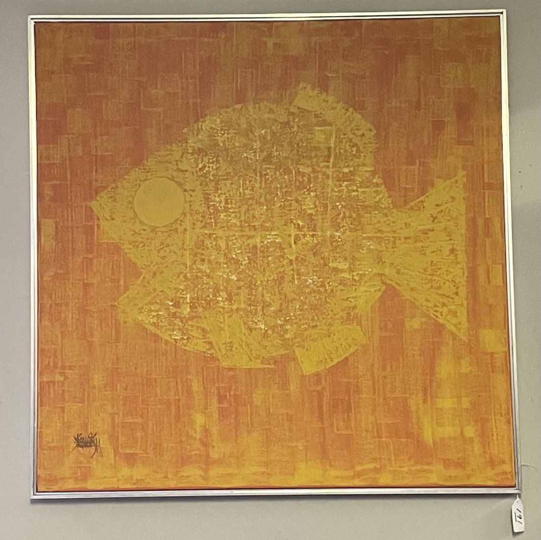 1960's Framed o/c Fish Sgnd. 41" squared (1 of 7)