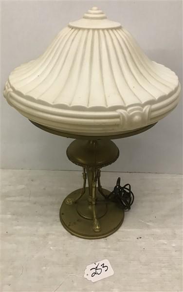 Brass Lamp with Spiral Shade ca. 1920 (1 of 4)