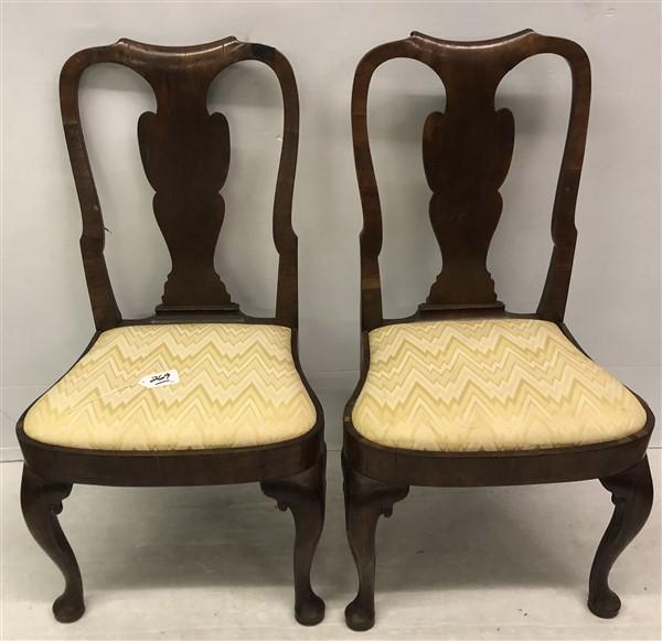 Pr. of Early Queen Anne Side Chairs (1 of 9)