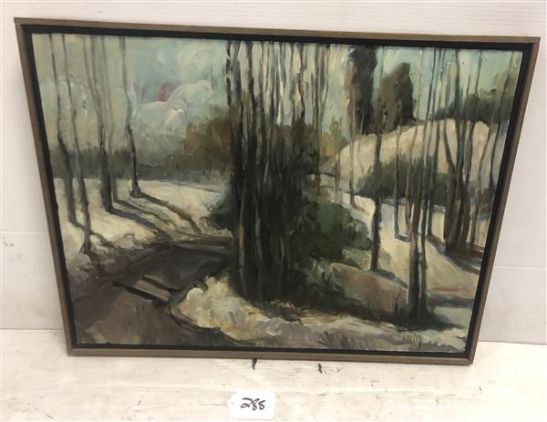 Framed o/c Winter Woods Sgnd. Wexler 20"x24" (1 of 5)