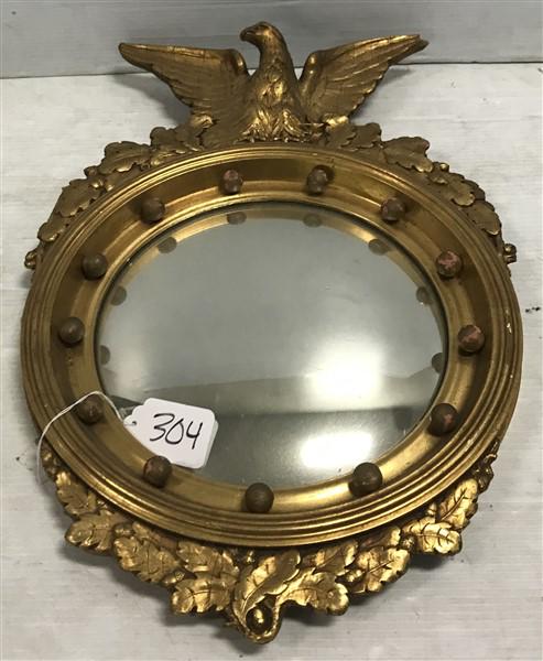 13" 1930s Bullseye Mirror: 13" 1930s Bullseye Mirror