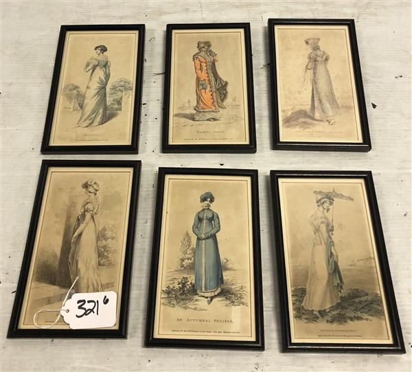 6 Small Framed Fashion Prints 6"x9" (1 of 7)