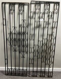 2 Wrought Iron Architectural Elements 68" and 70"h: 2 Wrought Iron Architectural Elements 68" and 70"h