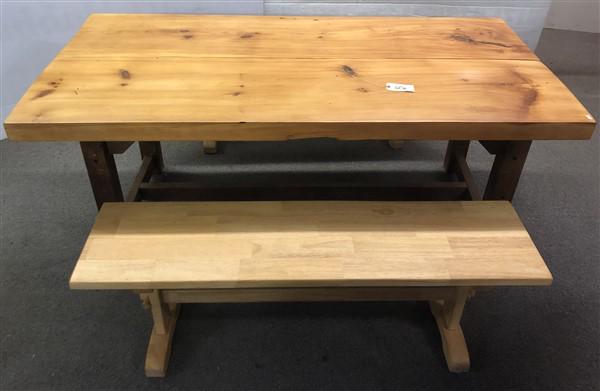 72" Slab Top Custom Table and 2 Maple Benches 30"h (1 of 5)