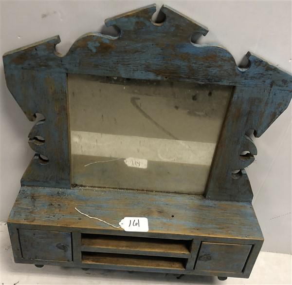 Hanging Country Shelf in Blue Paint (1 of 5)