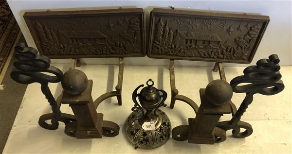 Terrific 7 Pc. Fireplace and Cast Iron Lot: Terrific 7 Pc. Fireplace and Cast Iron Lot