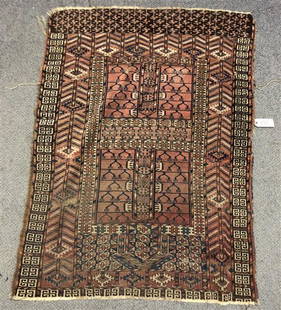 Antique Persian Scatter Rug 3'7"x4'10": 3'7"x4'10"