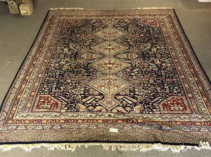 Interesting, Nice Quality Hand Made Room Size Rug 9'2"x12'3": 9'2"x12'3"