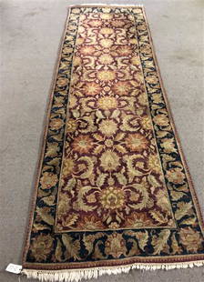 Handmade Jaipur Long Rug 4'x12'2": Handmade Jaipur Long Rug 4'x12'2"