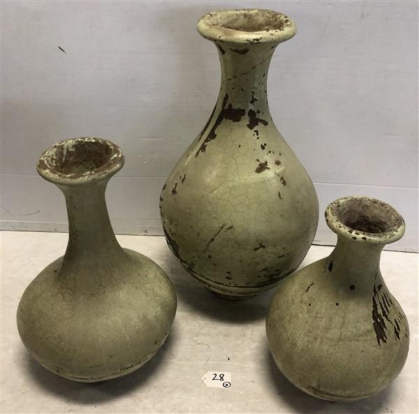 3 Very Nice Celadon Glazed Terra Cotta Vessels (1 of 6)