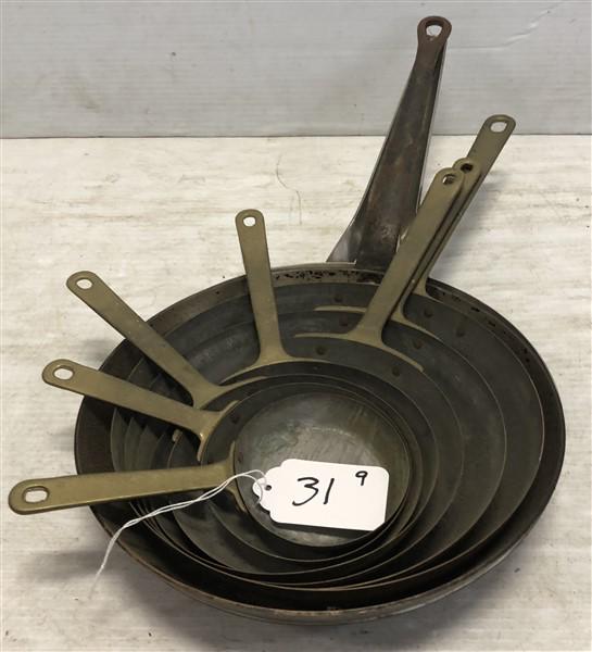 9 Pc. Lot of Copper Skillets (1 of 11)