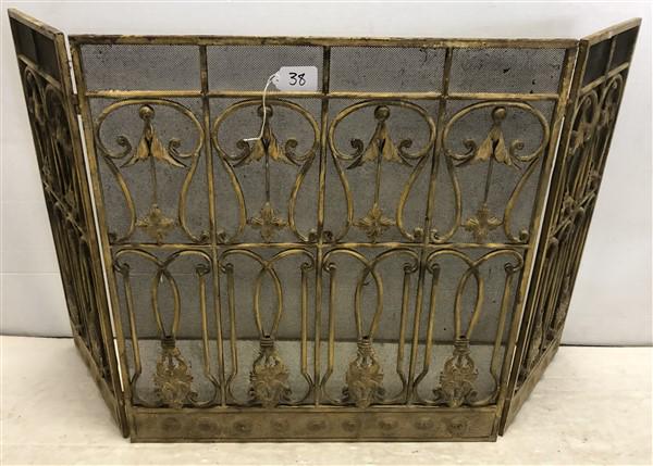 3 Part Iron 19th Cent. Firescreen 60"w maximum (1 of 5)