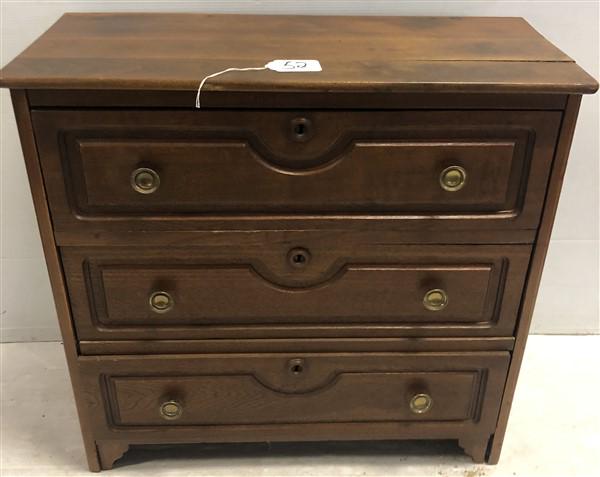 Diminutive 3 Drawer Walnut Chest (1 of 4)