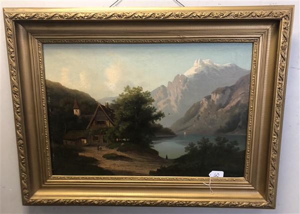 19th Cent. Framed o/c Landscape Signed 36"x48" (1 of 9)