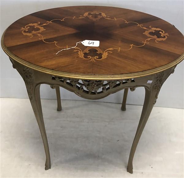 Pretty Oval Inlaid French Style Table Top- 22"x 28" (1 of 8)