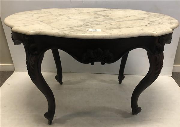 45" Victorian Parlor Table with Turtletop Marble (1 of 8)