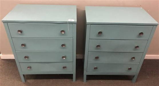 Pr. of Steel Simmons 5 Drawer Chests