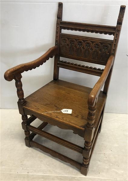 ca. 1920's Carved Oak Armchair "Lifetime" Furniture (1 of 6)