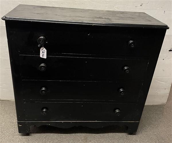 4 Drawer 19th Cent. Chest in Black Paint (1 of 5)