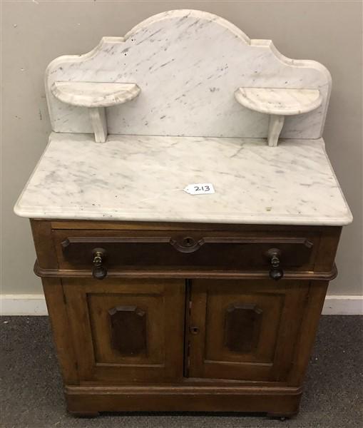 Walnut Victorian Marble Top Commode 29"x 16"x 43"h (1 of 8)