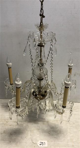 50 Year Old Crystal 5 Light Chandelier (1 of 8)