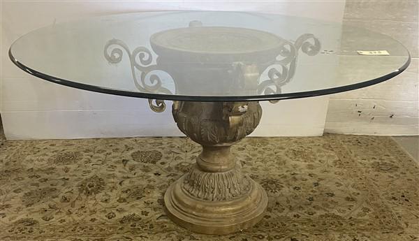Glass Top 54" Table with Classical Base (1 of 7)
