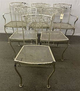 Set of 6 Vintage Woodard Patio Chairs: Set of 6 Vintage Woodard Patio Chairs