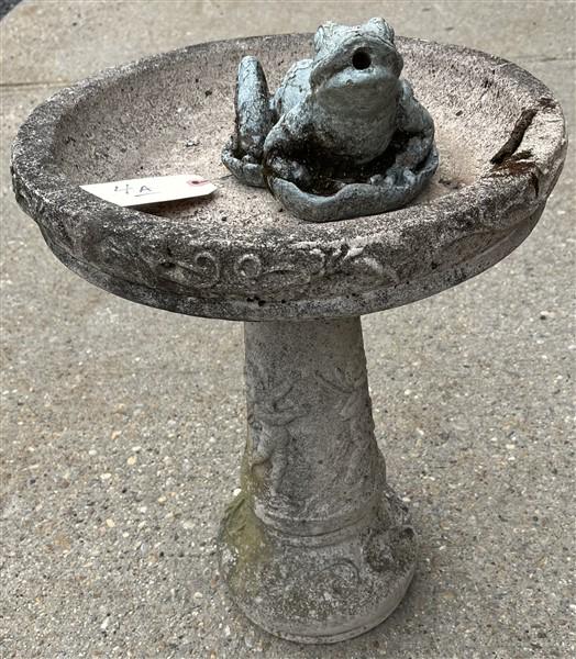 22" Concrete Bird Bath w/frog fountain (1 of 3)