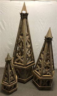 Graduated Set of Wooden Garden Elements 40", 60", and 80": Graduated Set of Wooden Garden Elements 40", 60", and 80"