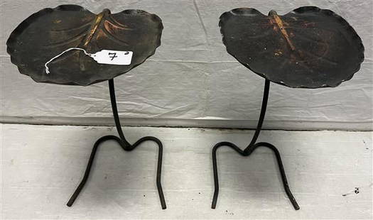 22" Iron Lily Pad Stands - Almost certainly Salterini: 22" Iron Lily Pad Stands - Almost certainly Salterini