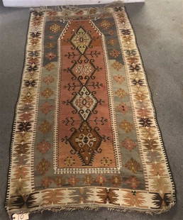 Exceptional Kilim Long Rug 3'10" x 7'10": Exceptional Kilim Long Rug 3'10" x 7'10"