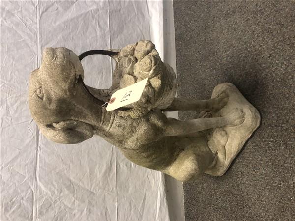 Classic 24" Concrete Dog with Flower Basket (1 of 6)
