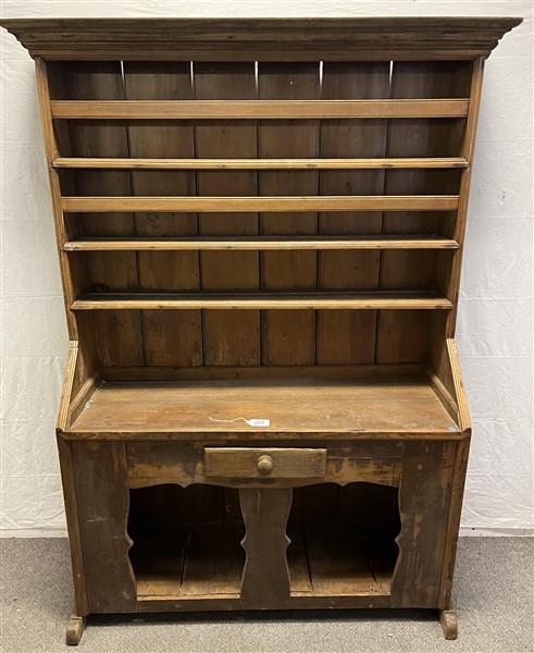 Early English Washed Pine Step back Cupboard (1 of 8)