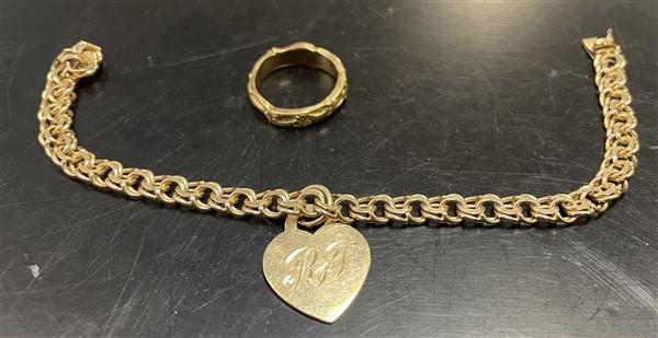 14kt Charm Bracelet & gold Ring (1 of 6)