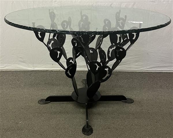 Custom and Very Cool Glass Top and Iron Cactus Table (1 of 3)