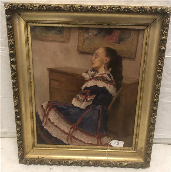 Framed Oil on Masonite Pencil Signed: Framed Oil on Masonite Pencil Signed