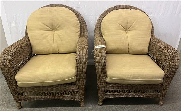 Pr. of "Wicker" Arm Chairs (1 of 1)